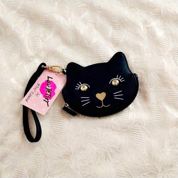 Betsey Johnson Handbags - Luv Betsey Johnson Black Cat Face Wristlet Coin Purse